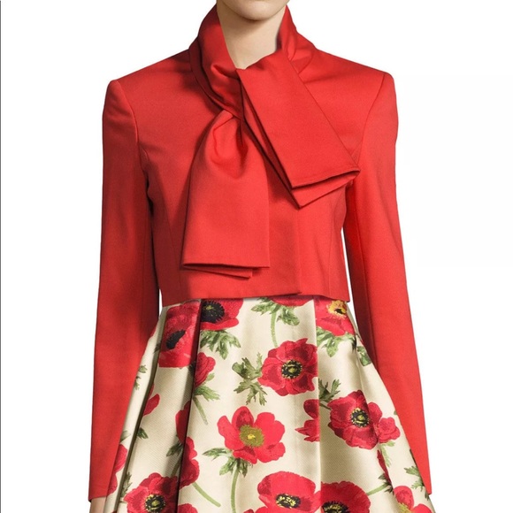 Alice + Olivia Adair Tie-Neck Cropped Jacket